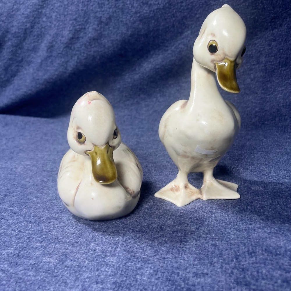 Vintage Freeman-McFarlin Anthony Ceramic Duck Figurines Set of 2 USA Made MCM